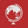 icon globe red background