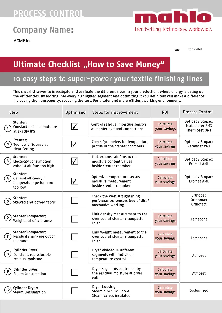 Superpower checklist "How to save money with process control"