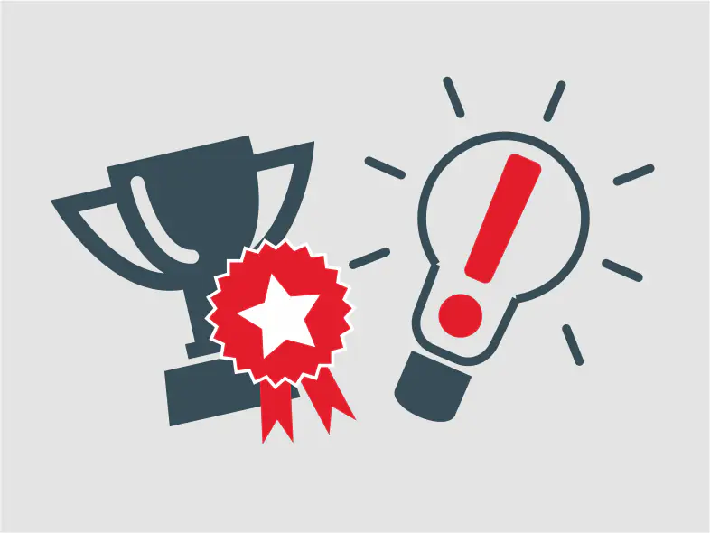 icon trophy and bulb